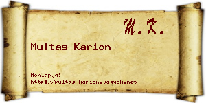 Multas Karion névjegykártya